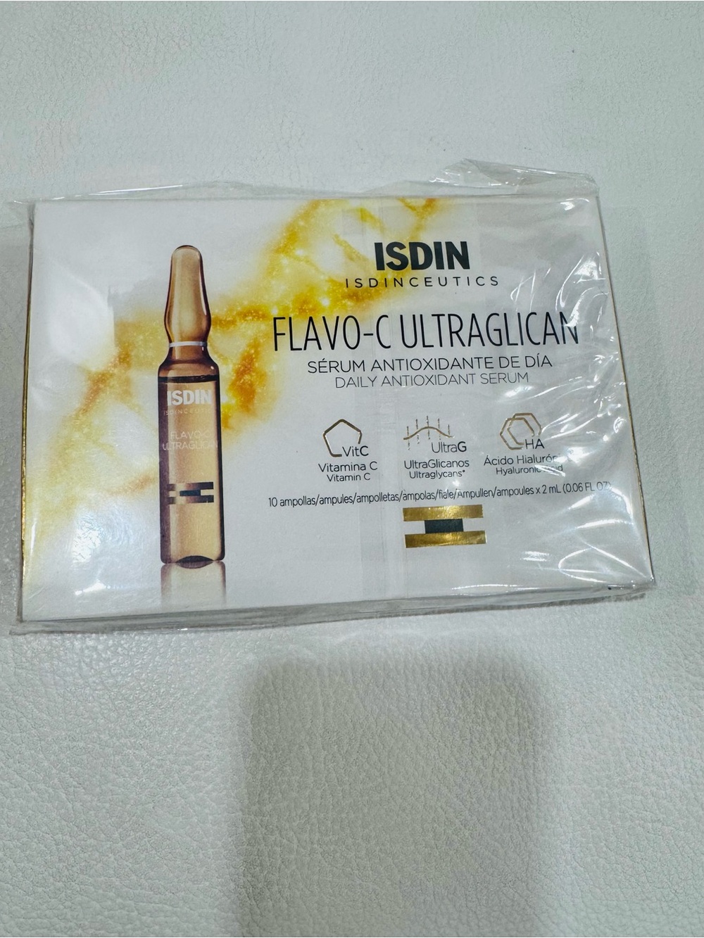 ISDIN Flavo-C Ultraglican Daily Antioxidant Serum - Gold Ampoules